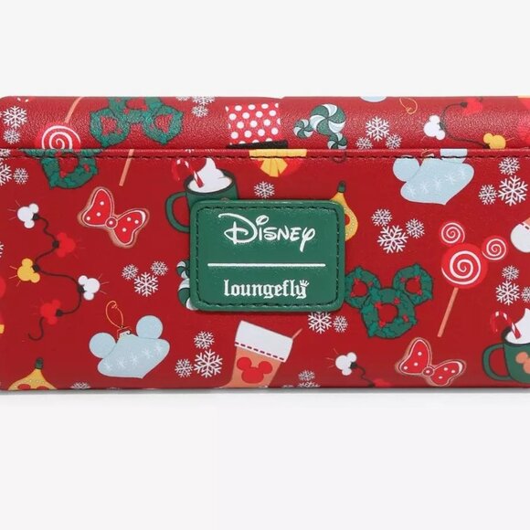 Loungefly Disney Mickey Mouse Holiday Sweets & Treats Wallet Flap Snap Closure - Picture 2 of 3
